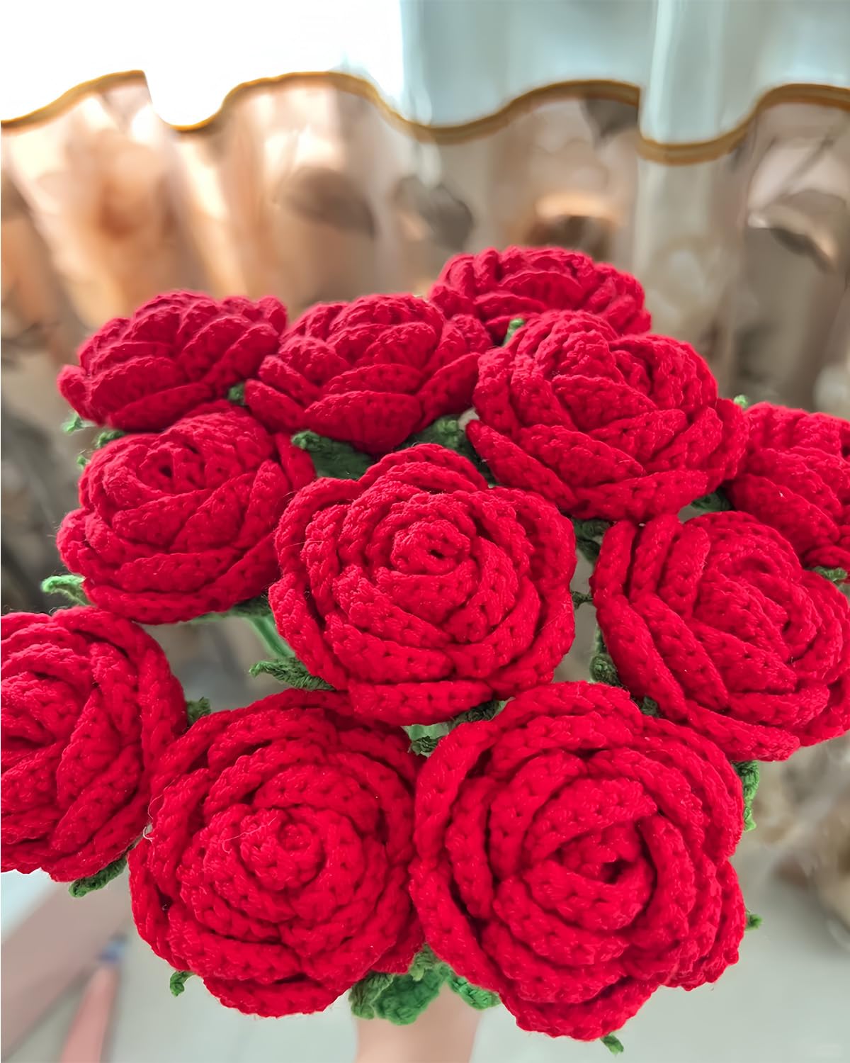 本日限定　andmary Rosie flower knit tops red ANDMARY】Rosie flower knit tops